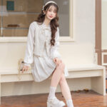 Ming Dynasty Style Hanfu Set Fashionable Pleated Skirt for Girls Everyday Spring Wear