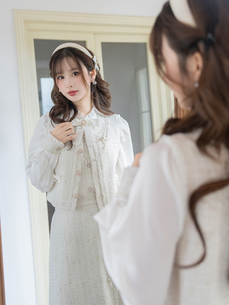 Ming Dynasty Style Hanfu Set Fashionable Pleated Skirt for Girls Everyday Spring Wear