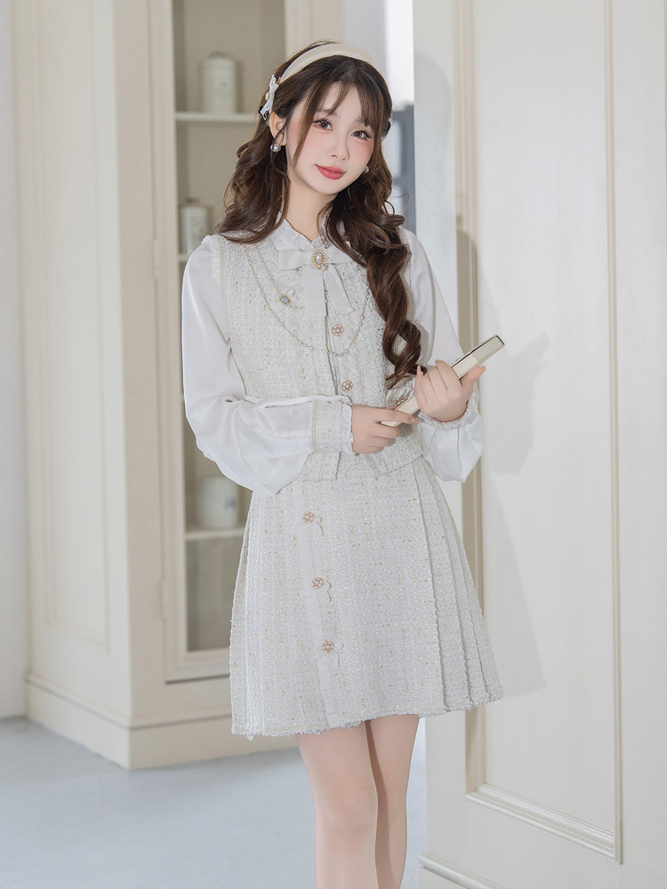 Ming Dynasty Style Hanfu Set Fashionable Pleated Skirt for Girls Everyday Spring Wear