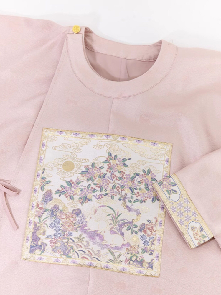 Ming Dynasty Women Hanfu Set Round-Neck Aoqun Set