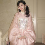 Ming Dynasty Women Hanfu Set Round-Neck Aoqun Set