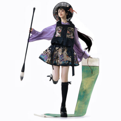 Modern Woman Ming Dynasty Style Short Hanfu Mamian Qun