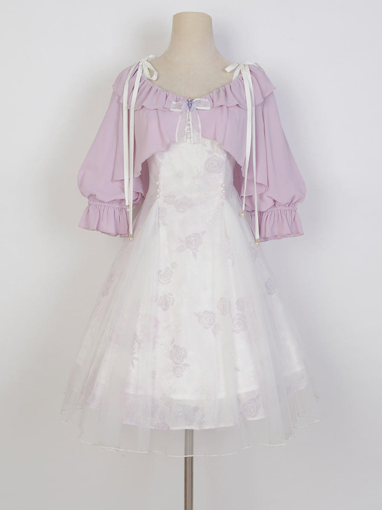 Modern Women Dress Purple Daily Short Dress Hanfu Elements