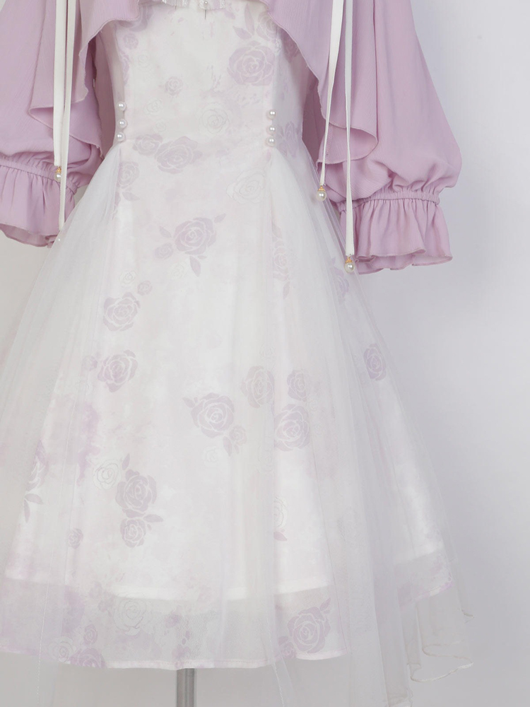 Modern Women Dress Purple Daily Short Dress Hanfu Elements