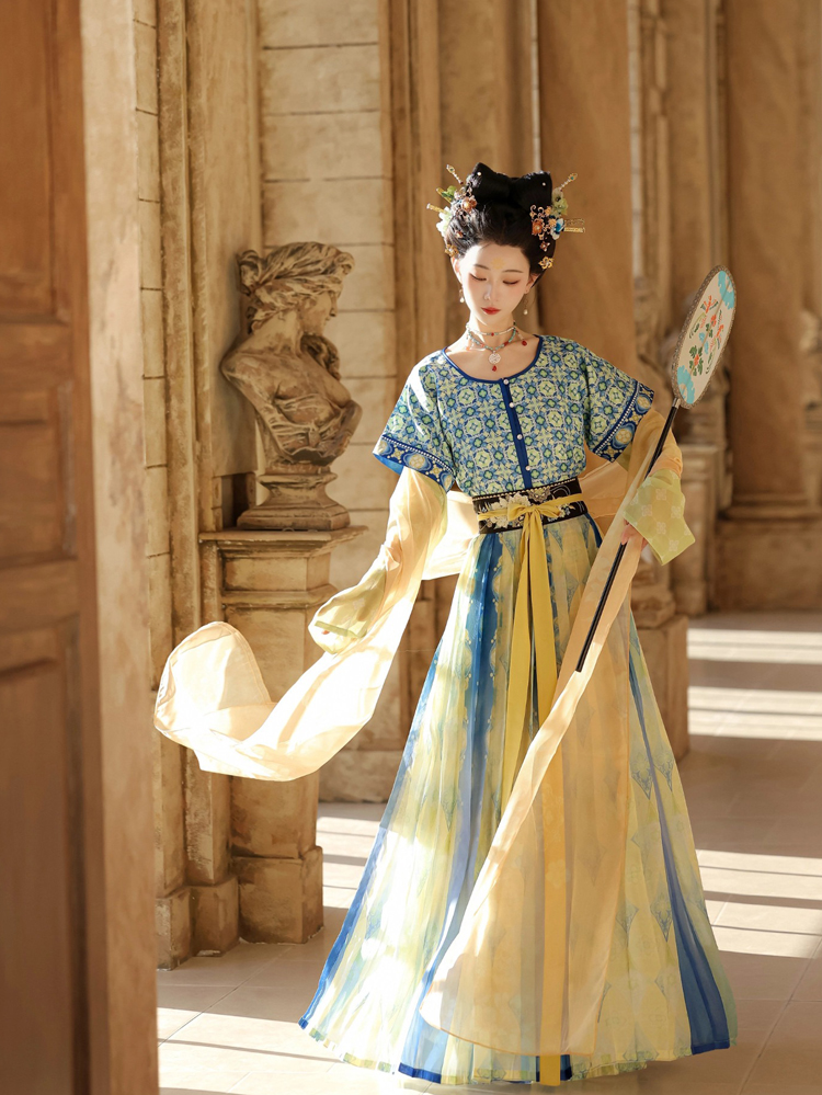 New Women Tang Dynasty Hanfu Qiyao Ruqun Spring Classical Dress