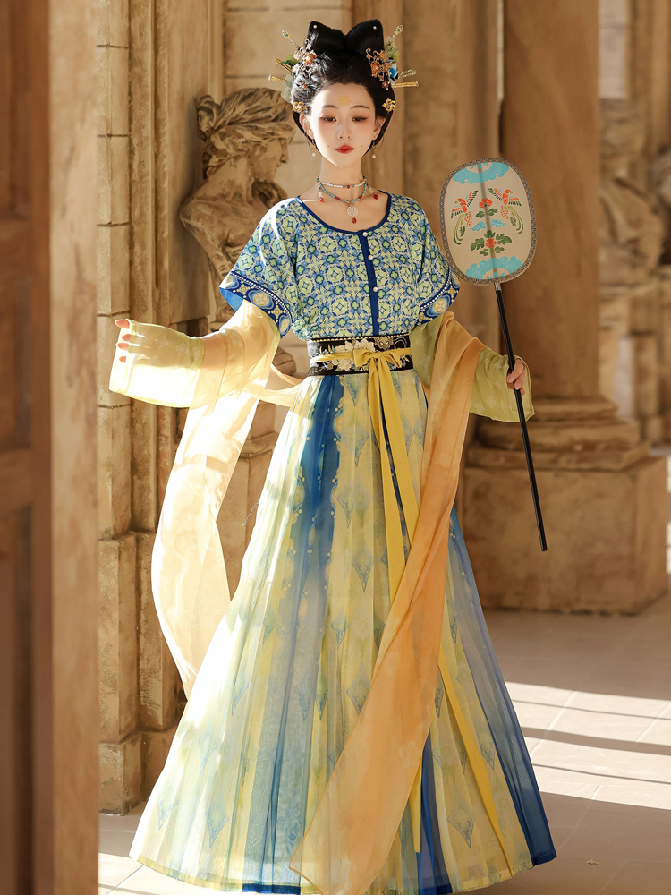 New Women Tang Dynasty Hanfu Qiyao Ruqun Spring Classical Dress
