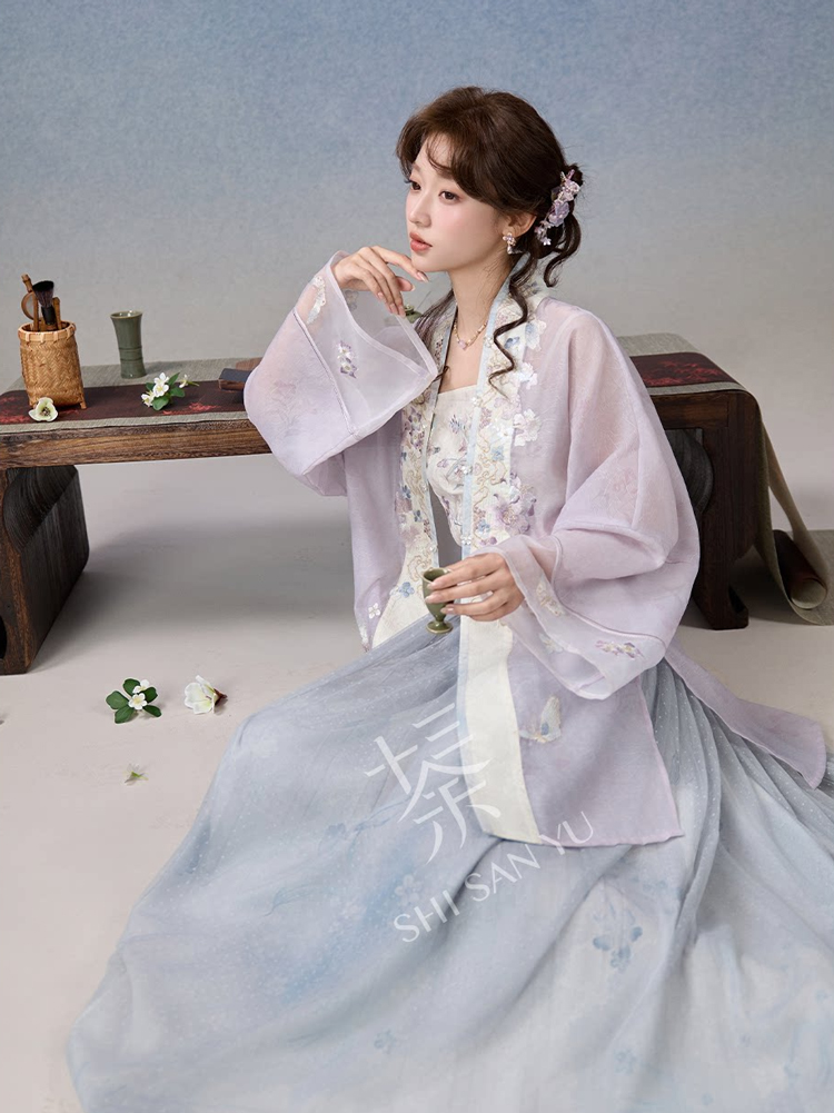 Song Dynasty Style Women Hanfu Summer Casual Retro Artistic Set