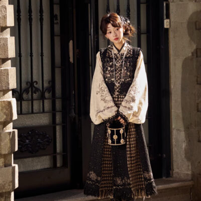 Spring Ming Dynasty Style Hanfu Set Black Fashionable Hanyuansu Women Attire