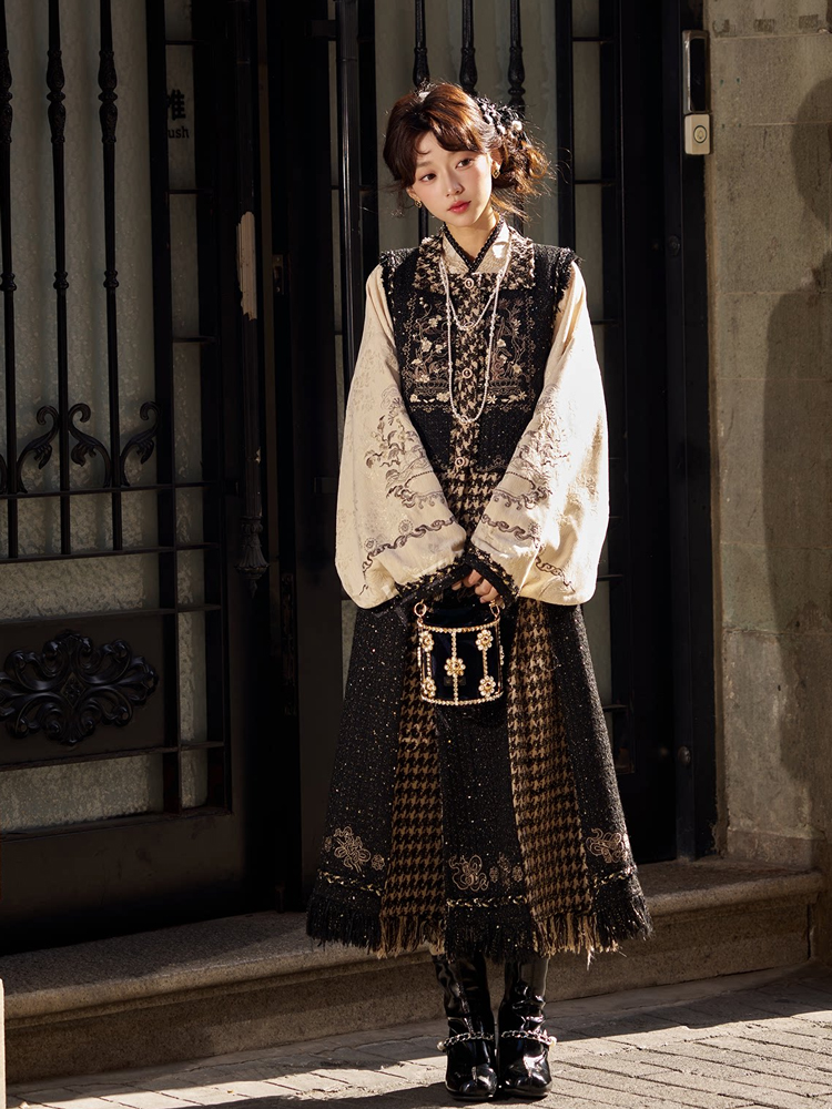 Spring Ming Dynasty Style Hanfu Set Black Fashionable Hanyuansu Women Attire