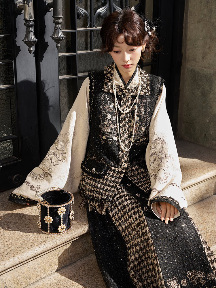 Spring Ming Dynasty Style Hanfu Set Black Fashionable Hanyuansu Women Attire