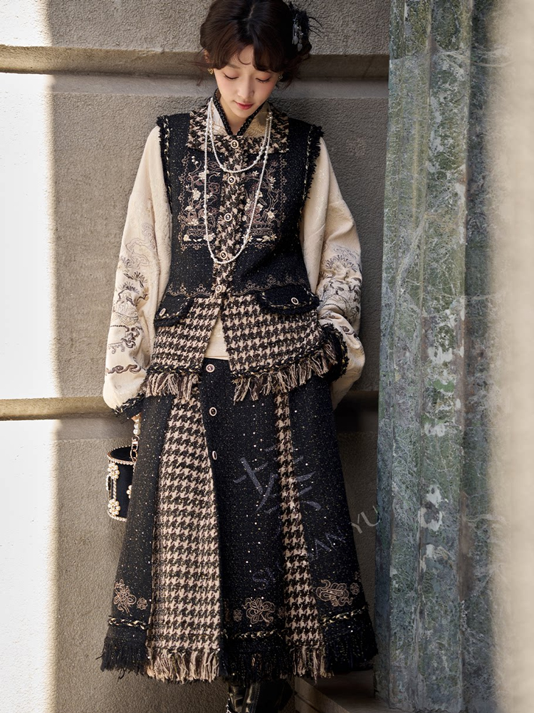 Spring Ming Dynasty Style Hanfu Set Black Fashionable Hanyuansu Women Attire