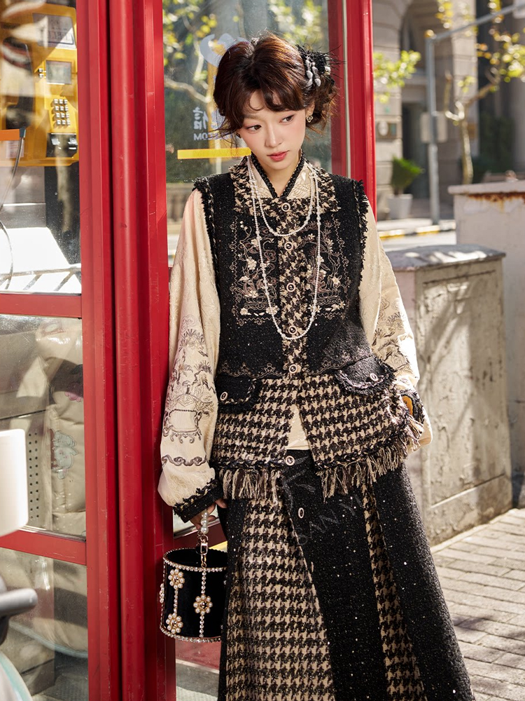 Spring Ming Dynasty Style Hanfu Set Black Fashionable Hanyuansu Women Attire