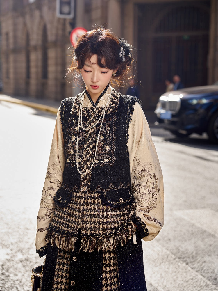 Spring Ming Dynasty Style Hanfu Set Black Fashionable Hanyuansu Women Attire