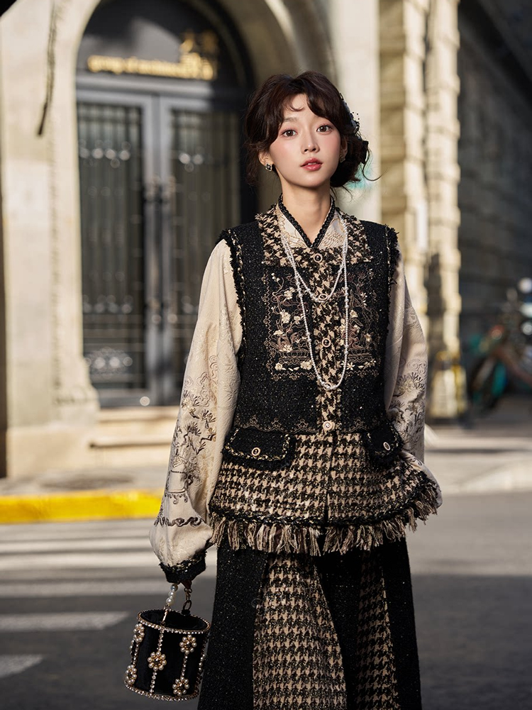 Spring Ming Dynasty Style Hanfu Set Black Fashionable Hanyuansu Women Attire