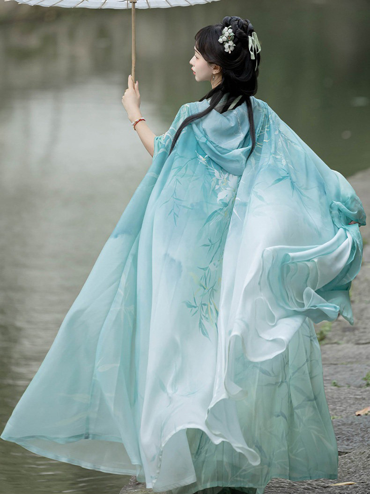 Spring Women Hanfu Qiyao Ruqun Wuxia Cape