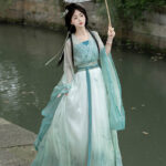 Spring Women Hanfu Qiyao Ruqun Wuxia Cape