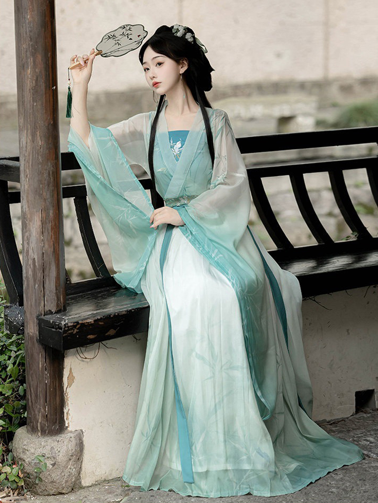 Spring Women Hanfu Qiyao Ruqun Wuxia Cape