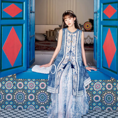 Summer Casual Set Fashionable Hanfu-Inspired Denim-Element Ensemble