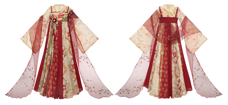 Tang Dynasty Women High-End Red Hanfu Qixiong Shanqun