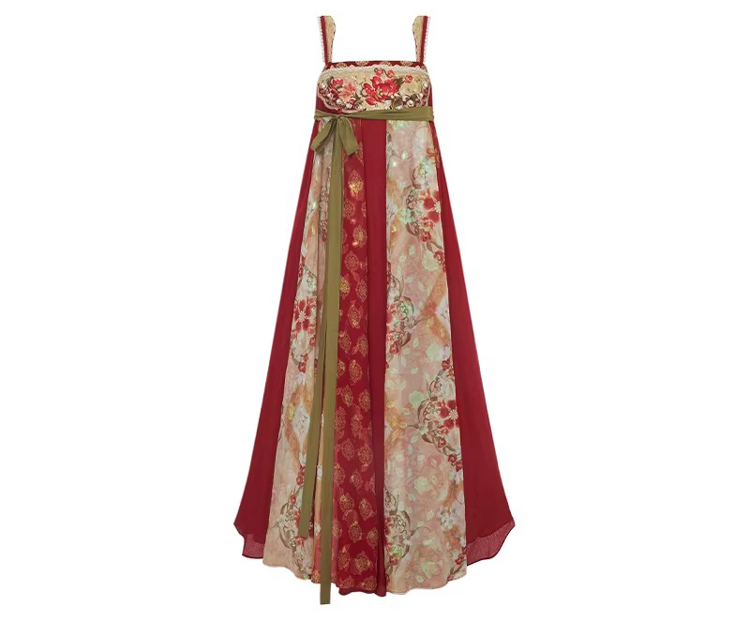 Tang Dynasty Women High-End Red Hanfu Qixiong Shanqun