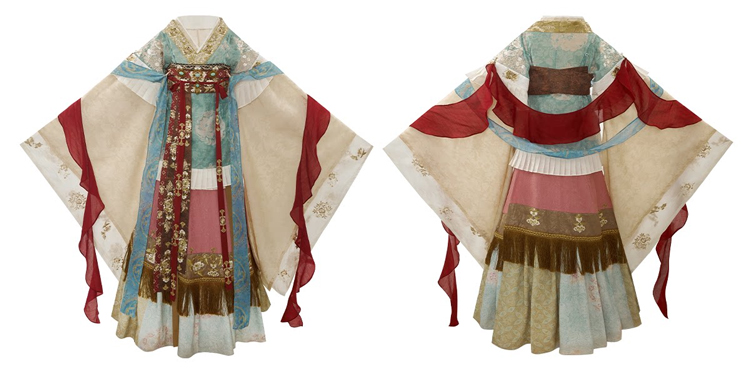 Wei-Jin Dynasty Women Hanfu Lavish High-End Set with Wide Sleeves Ruqun