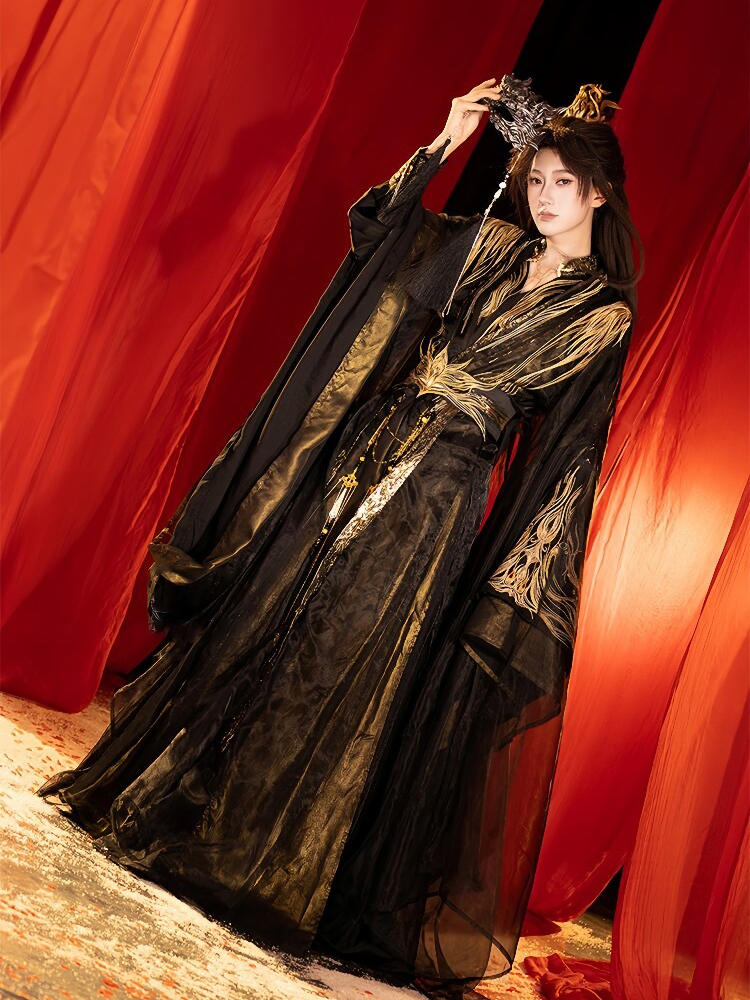 Wei-Jin Style Martial Arts Hanfu Embroidered Wide-Sleeved Robe Male Lead Costume