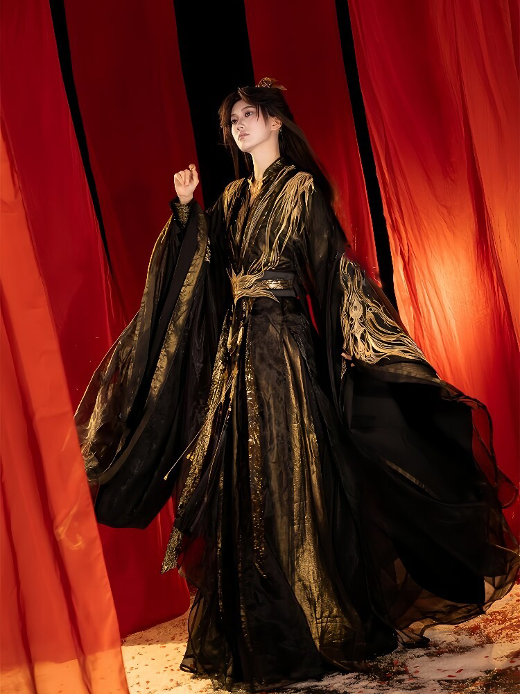 Wei-Jin Style Martial Arts Hanfu Embroidered Wide-Sleeved Robe Male Lead Costume