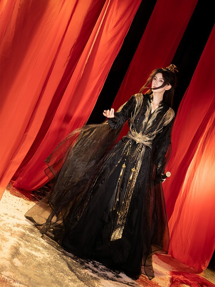 Wei-Jin Style Martial Arts Hanfu Embroidered Wide-Sleeved Robe Male Lead Costume