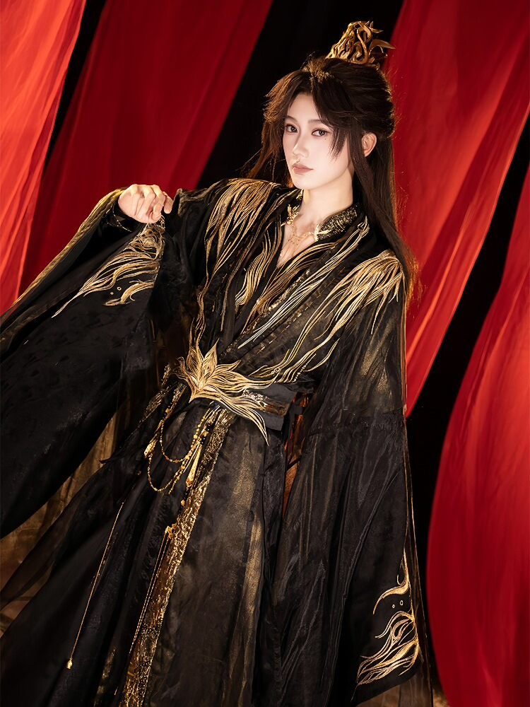 Wei-Jin Style Martial Arts Hanfu Embroidered Wide-Sleeved Robe Male Lead Costume
