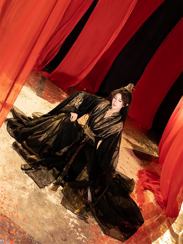 Wei-Jin Style Martial Arts Hanfu Embroidered Wide-Sleeved Robe Male Lead Costume