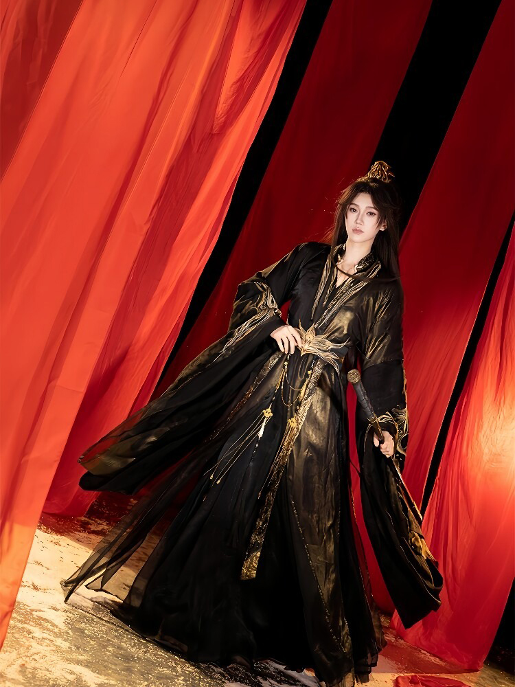 Wei-Jin Style Martial Arts Hanfu Embroidered Wide-Sleeved Robe Male Lead Costume