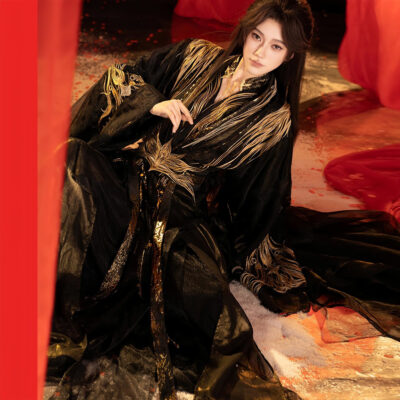 Wei-Jin Style Martial Arts Hanfu Embroidered Wide-Sleeved Robe Male Lead Costume