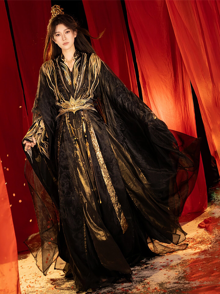 Wei-Jin Style Martial Arts Hanfu Embroidered Wide-Sleeved Robe Male Lead Costume