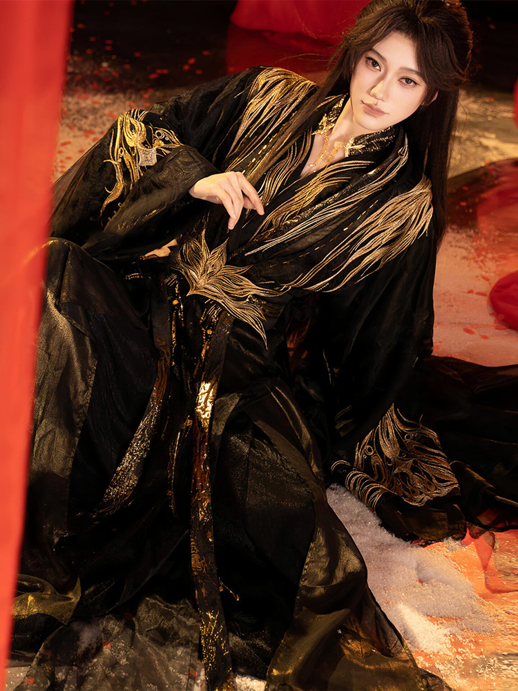 Wei-Jin Style Martial Arts Hanfu Embroidered Wide-Sleeved Robe Male Lead Costume