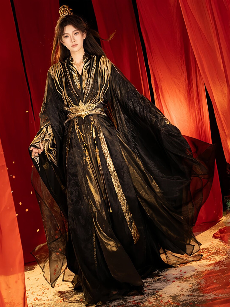 Wei-Jin Style Martial Arts Hanfu Embroidered Wide-Sleeved Robe Male Lead Costume