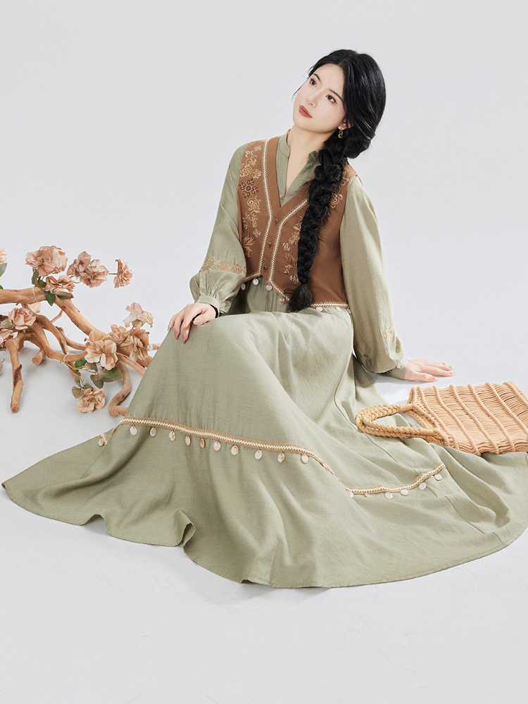Women Casual Hanfu Set Loose-Fit Dress for Everyday Wear
