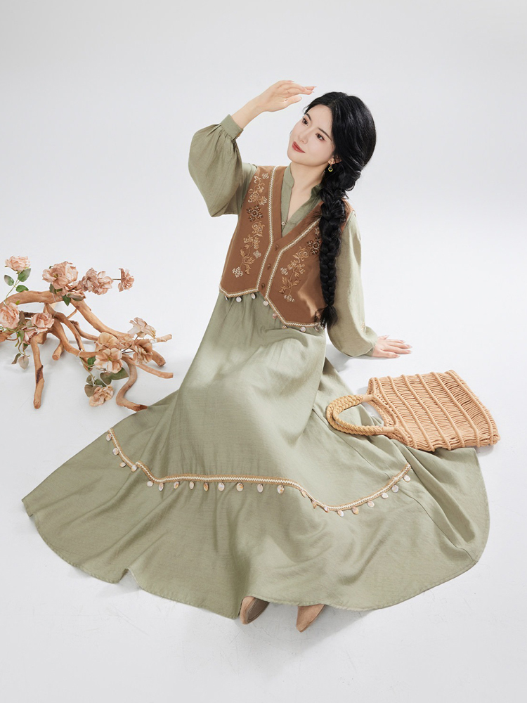 Women Casual Hanfu Set Loose-Fit Dress for Everyday Wear