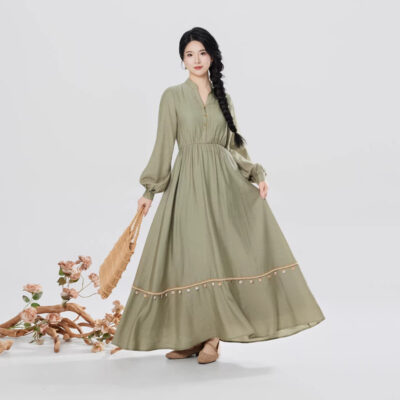 Women Casual Hanfu Set Loose-Fit Dress for Everyday Wear