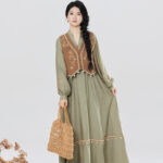 Women Casual Hanfu Set Loose-Fit Dress for Everyday Wear