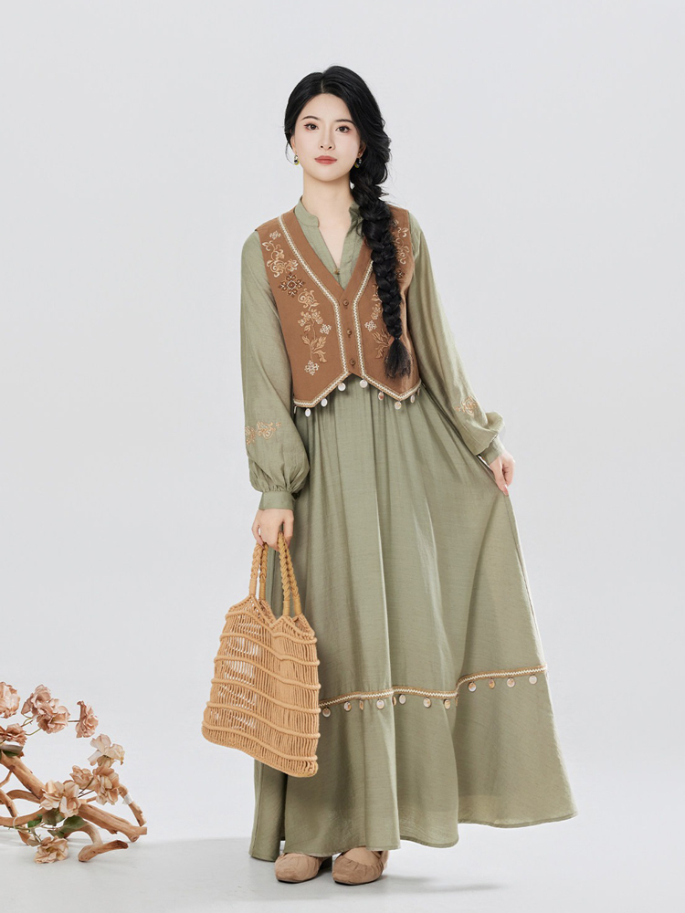 Women Casual Hanfu Set Loose-Fit Dress for Everyday Wear