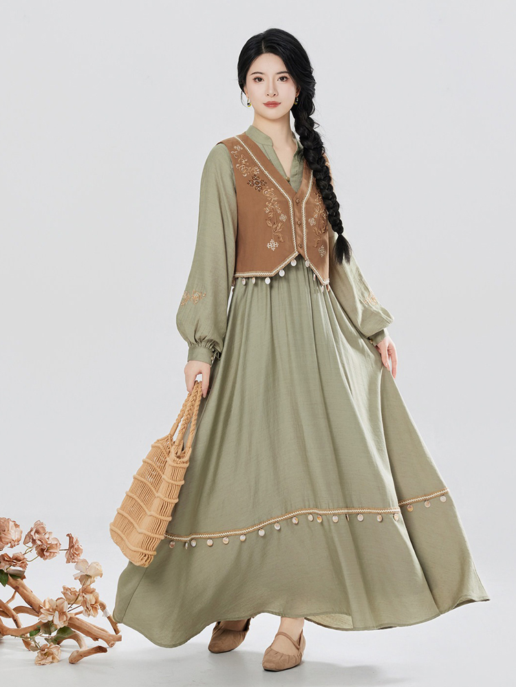 Women Casual Hanfu Set Loose-Fit Dress for Everyday Wear