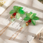 Women Hanfu Hair Clip Pomelo Leaf Fresh Fringe Hair Accessory