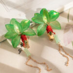 Women Hanfu Hair Clip Pomelo Leaf Fresh Fringe Hair Accessory
