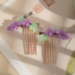 Women Hanfu Hair Clip Simple Purple Grape Hair Accessory