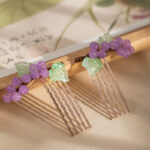 Women Hanfu Hair Clip Simple Purple Grape Hair Accessory