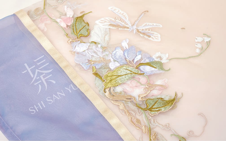 Women Long Song Dynasty Style Hanfu with Embroidered Gradient-Patterned Wide Sleeves