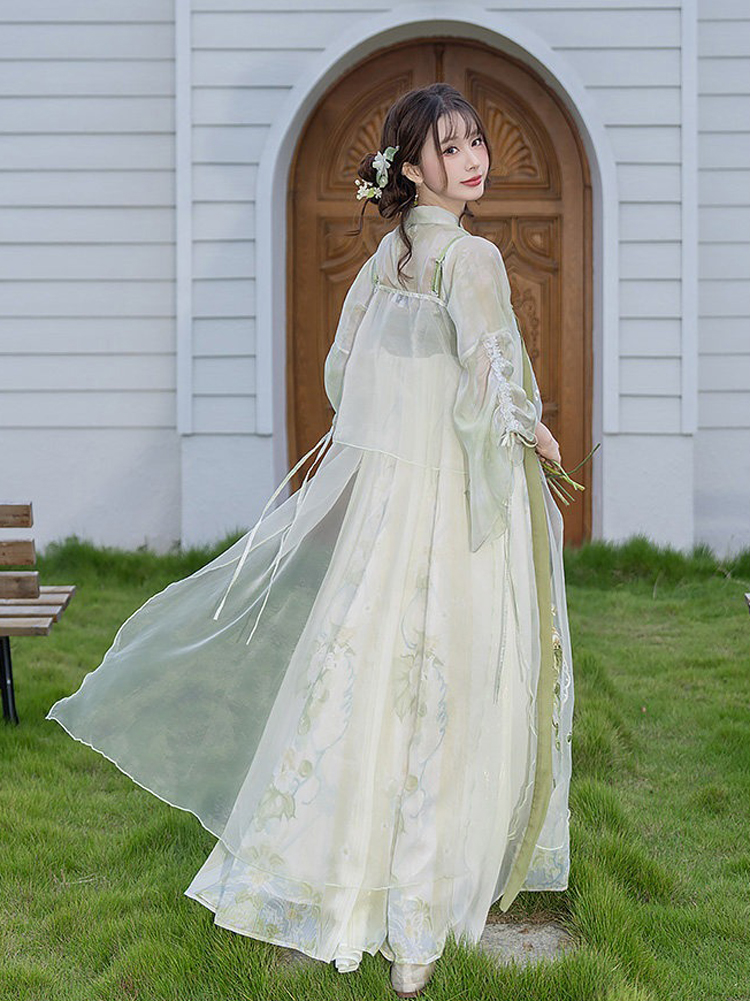 Women Spring Hanfu Tang Dynasty Style Qixiong Shanqun Casual Cute Set