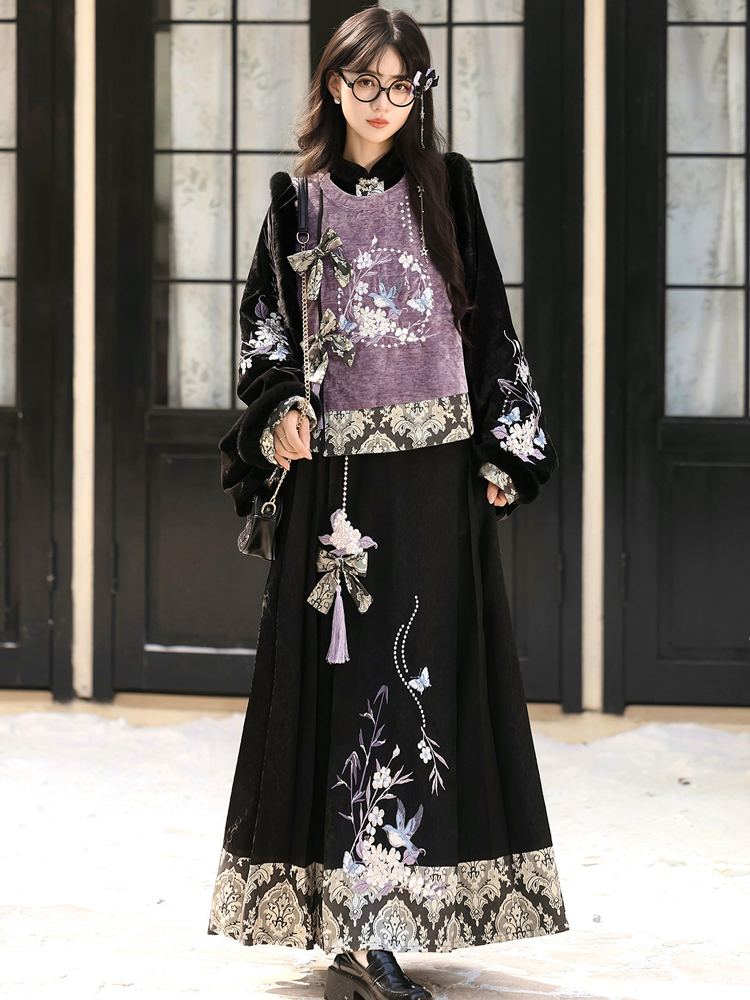 Women Winter Hanfu Thickened Fashionable Ming Dynasty Style Set