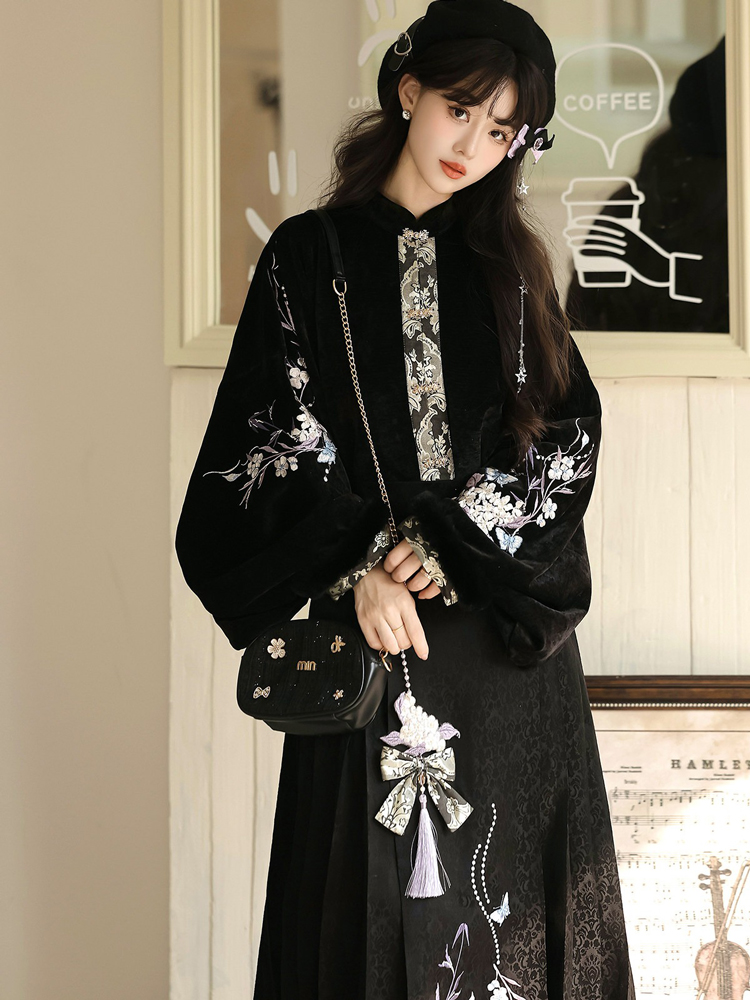 Women Winter Hanfu Thickened Fashionable Ming Dynasty Style Set
