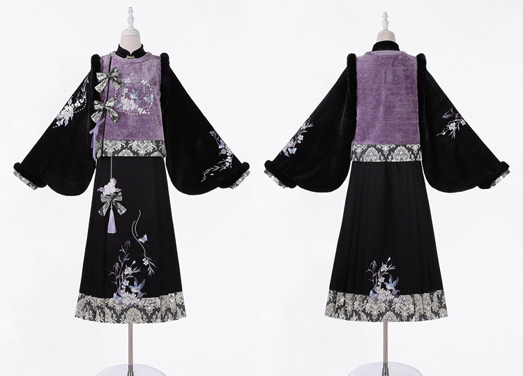 Women Winter Hanfu Thickened Fashionable Ming Dynasty Style Set